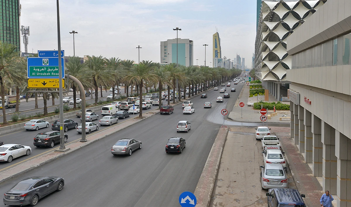 A general view taken on November 18, 2019, shows the King Fahad main street in the Saudi capital Riyadh. (AFP/FILE)