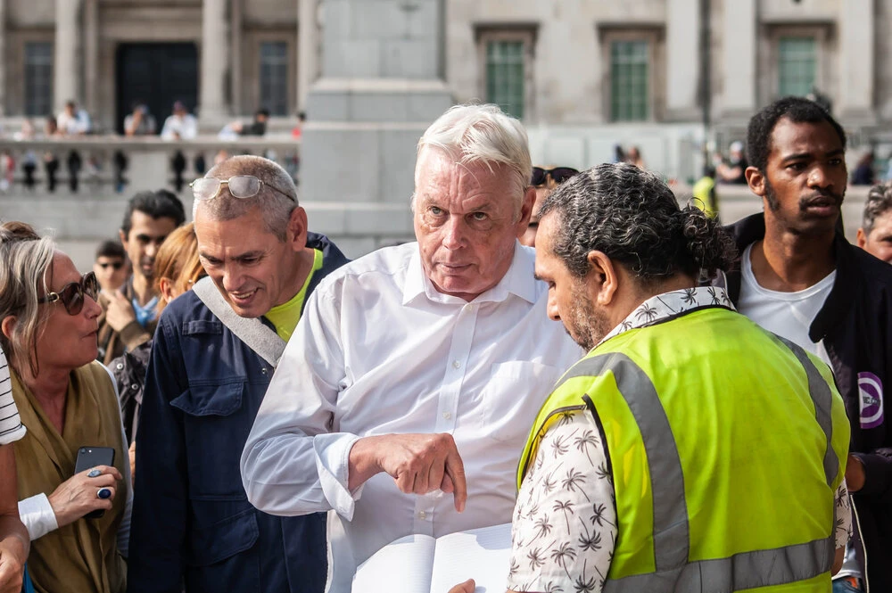 Conspiracy theorist David Icke at the World Wide Rally for Freedom protest in London on Jul. 24, 2021. (Shutterstock)