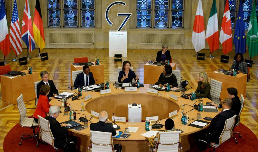 Foreign ministers of G7 member countries attend a working session at a G7 Foreign Ministers Meeting, at the City Hall in Muenster, Germany November 4, 2022. (REUTERS)
