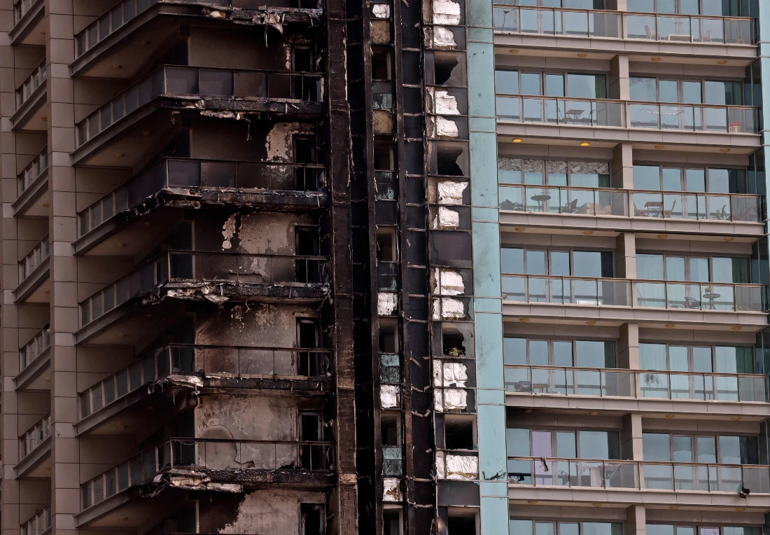 Dubai fire races up high-rise near world’s tallest building