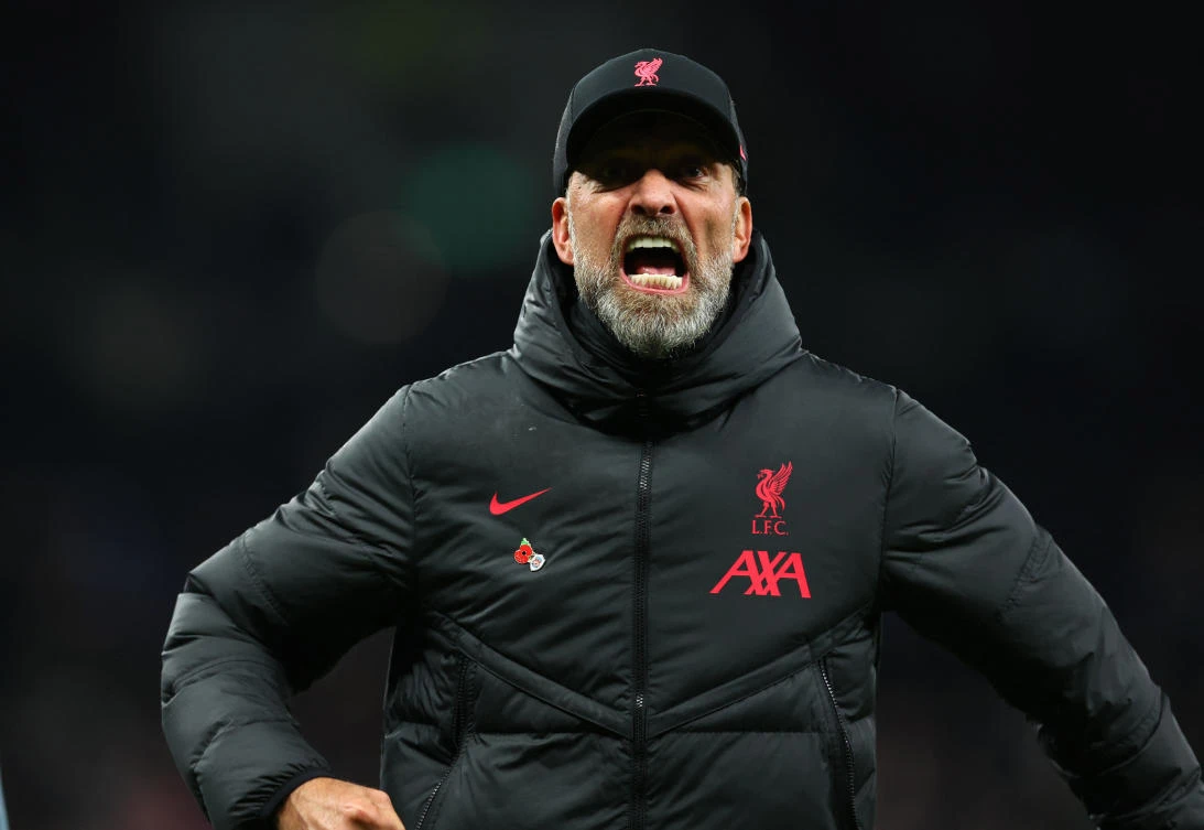 Liverpool manager Jurgen Klopp at Tottenham Hotspur Stadium, London, Britain, Nov. 6, 2022. (Reuters)