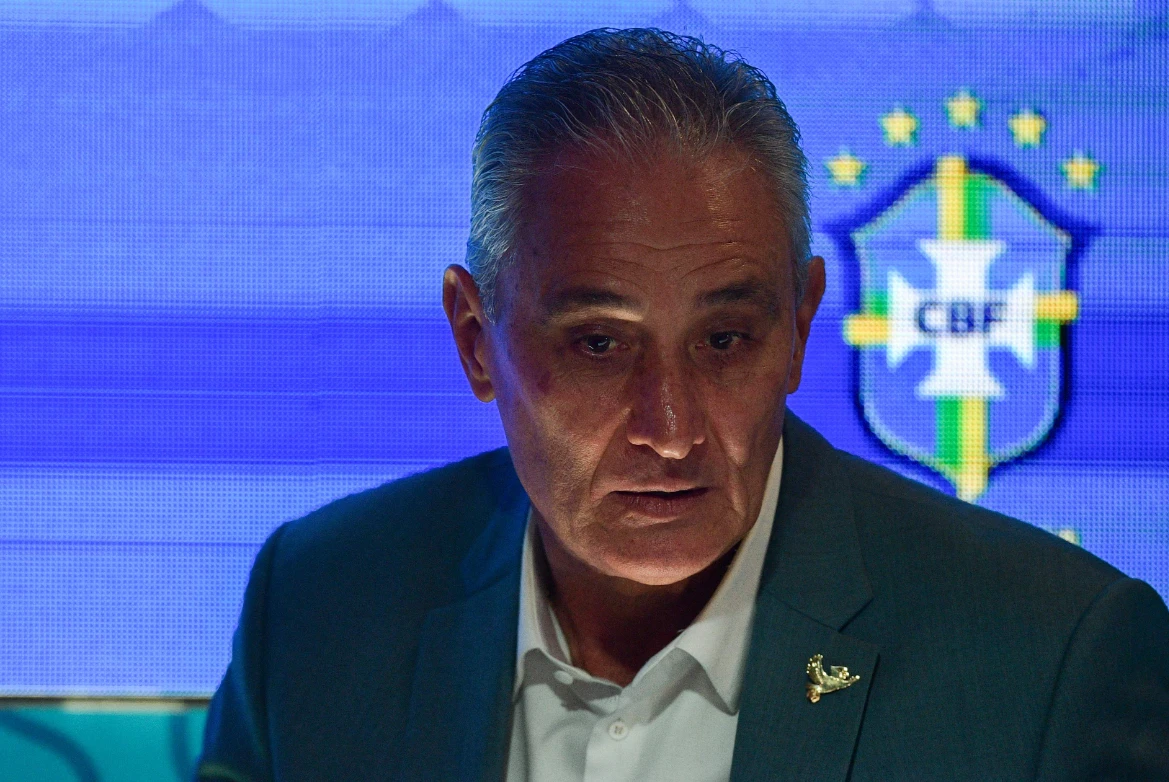 Brazil's coach Tite after announcing the list of players for the upcoming Qatar 2022 World Cup football tournament, at the Brazilian Football Confederation (CBF) headquarters in Rio de Janeiro, on Nov. 7, 2022. (AFP)