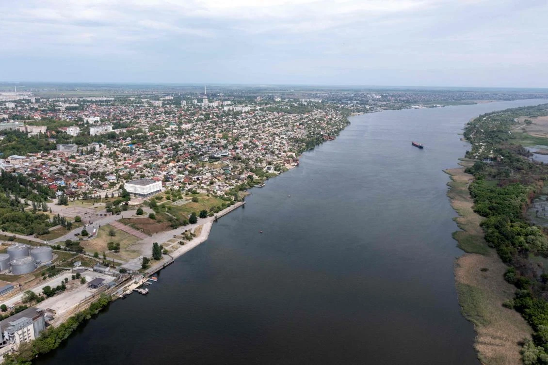 This file photo taken on May 20, 2022 shows an aerial view of the city of Kherson, amid the ongoing Russian military action in Ukraine. (AFP)