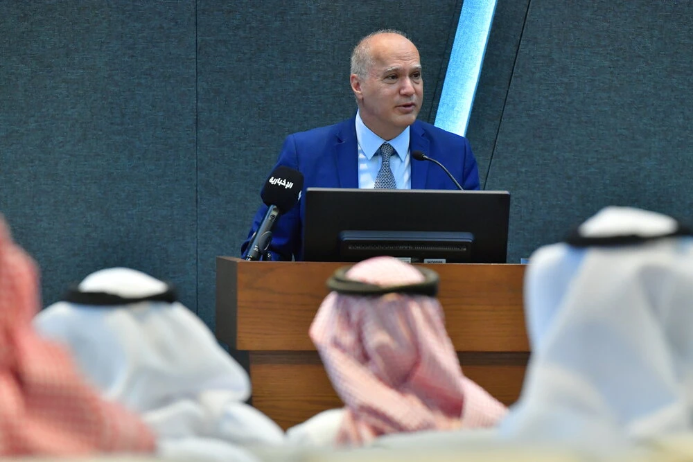 Issam Abousleiman, World Bank’s Regional Director for the GCC, talks in a seminar which was held at Riyadh Chamber on Oct. 31, 2022. (Supplied/Riyadh Chamber)
