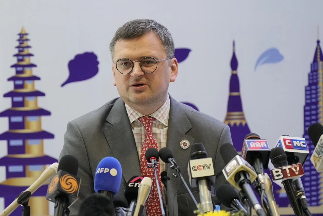 Ukraine’s Foreign Minister Dmytro Kuleba said he is using the opportunity of the Phnom Penh ASEAN summit as ‘an Asian tour.’ (AP)