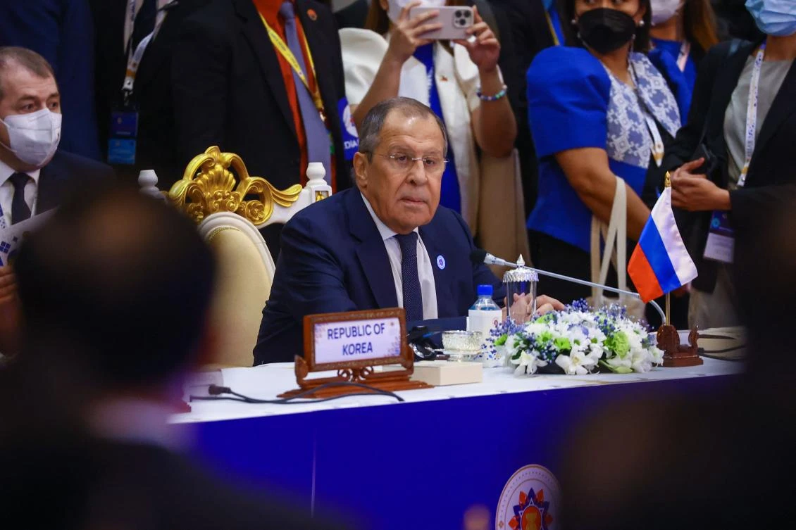 Russia’s foreign minister Sergei Lavrov called Washington’s strategy ‘not inclusive and that compete with the inclusive structures created around ASEAN.’ (Russian Foreign Ministry/AFP)