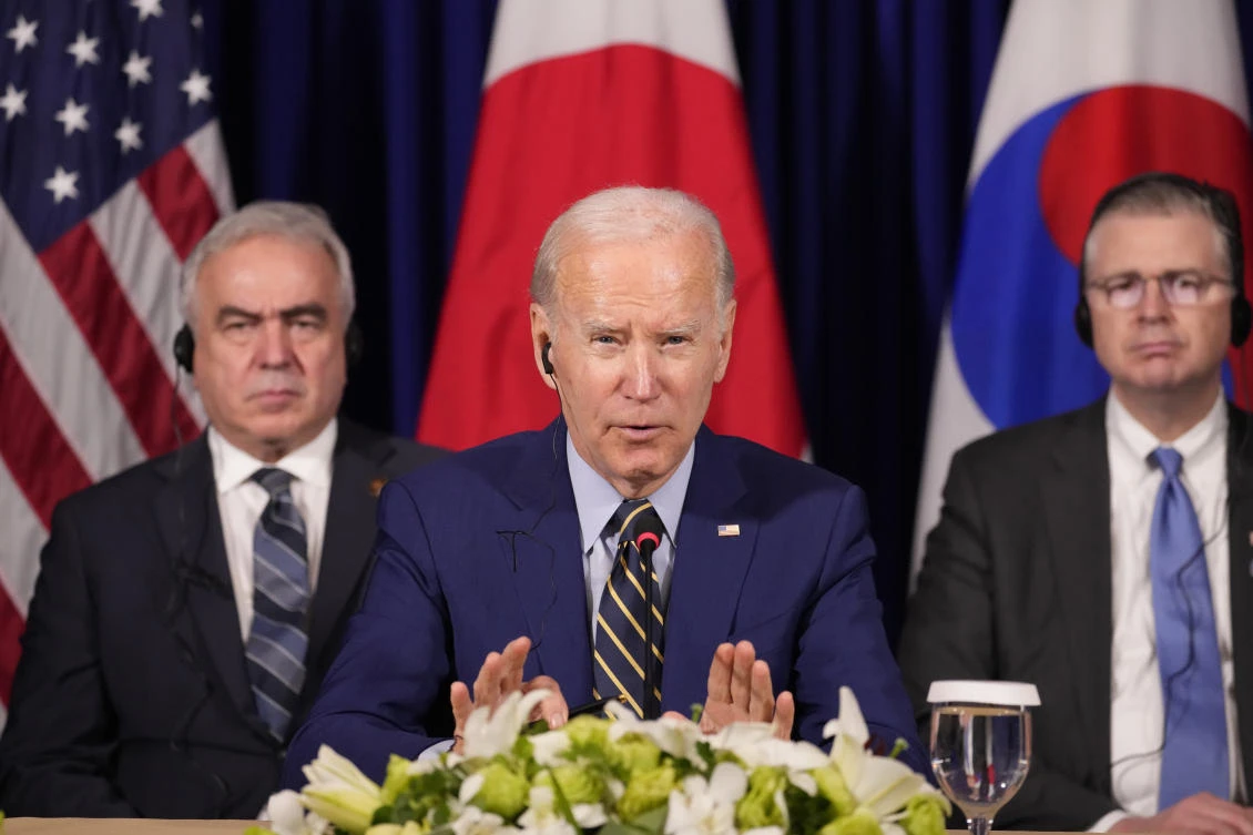 US president Joe Biden also discussed with Japan and South Korea expanding coordinated support for Ukraine in the war with Russia. (AP)