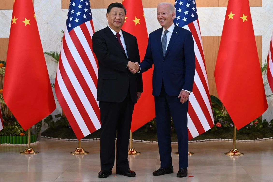 It is Joe Biden and Xi Jinping’s first in-person talks since the US leader became president. (AFP)