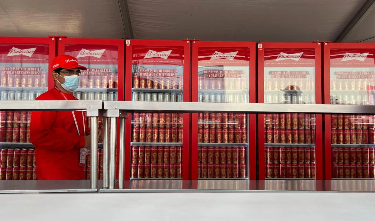 Budweiser’s parent company, AB InBev, pays tens of millions of dollars at each World Cup for exclusive rights to sell beer. (Reuters)