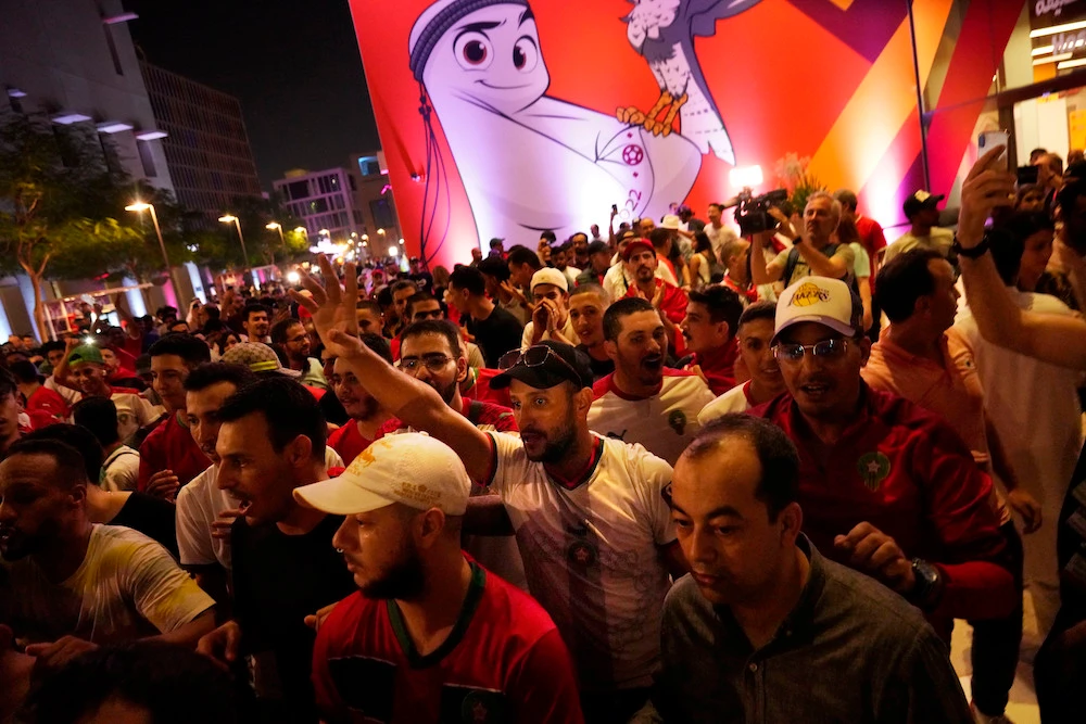 Fans pour into Qatar on Friday ahead of the Middle East’s first World Cup. (AP)