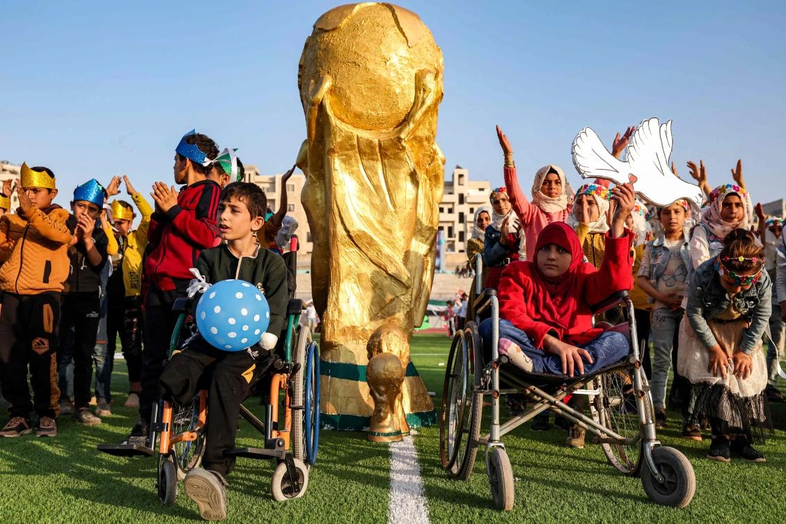 Children in Syria’s Idlib hold their own World Cup