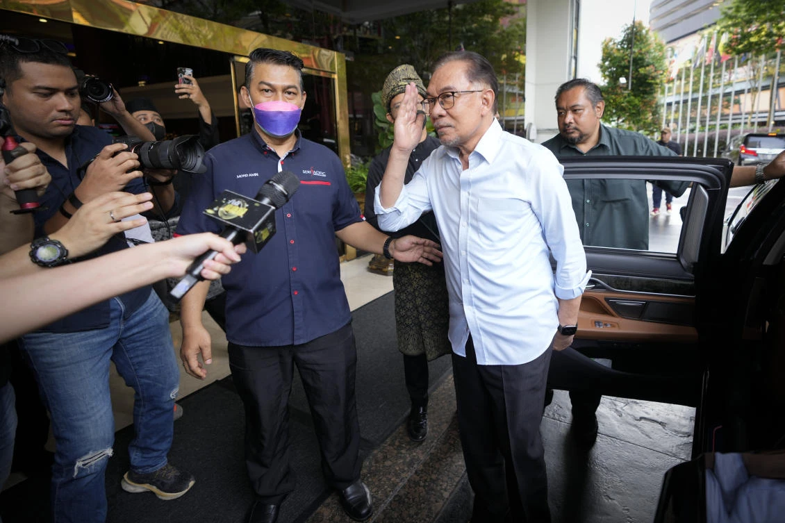 Anwar Ibrahim’s reformist bloc secured 82 seats in the federal Parliament, far short of the 112 needed for a simple majority. (AP)