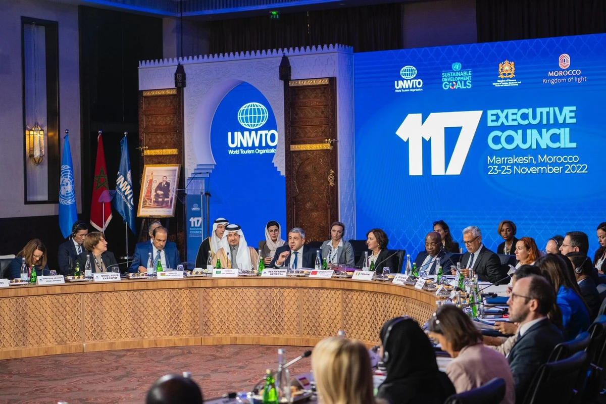 Saudi Minister of Tourism Ahmed Al-Khateeb attends the 117th session of the executive council meeting of the UN WTO. (Twitter/@Saudi_MT)