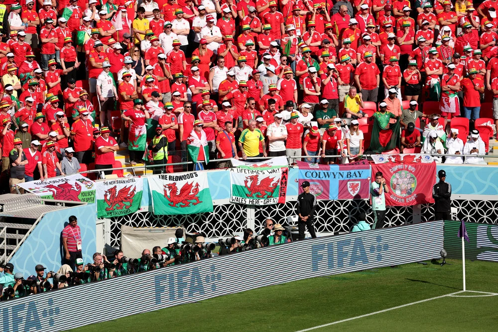 Wales fans inside the stadium during their FIFA World Cup Qatar 2022 — Group B – match against Iran at Ahmad Bin Ali Stadium, Al Rayyan on November 25, 2022. (Reuters)
