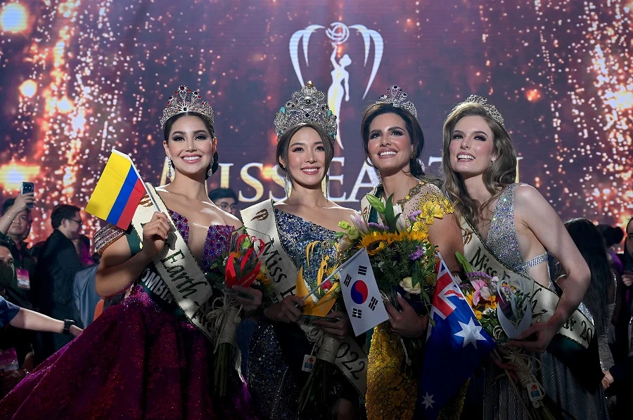 Palestinian contestant Nadeen Ayoub has been named Miss Earth Water. (AFP)