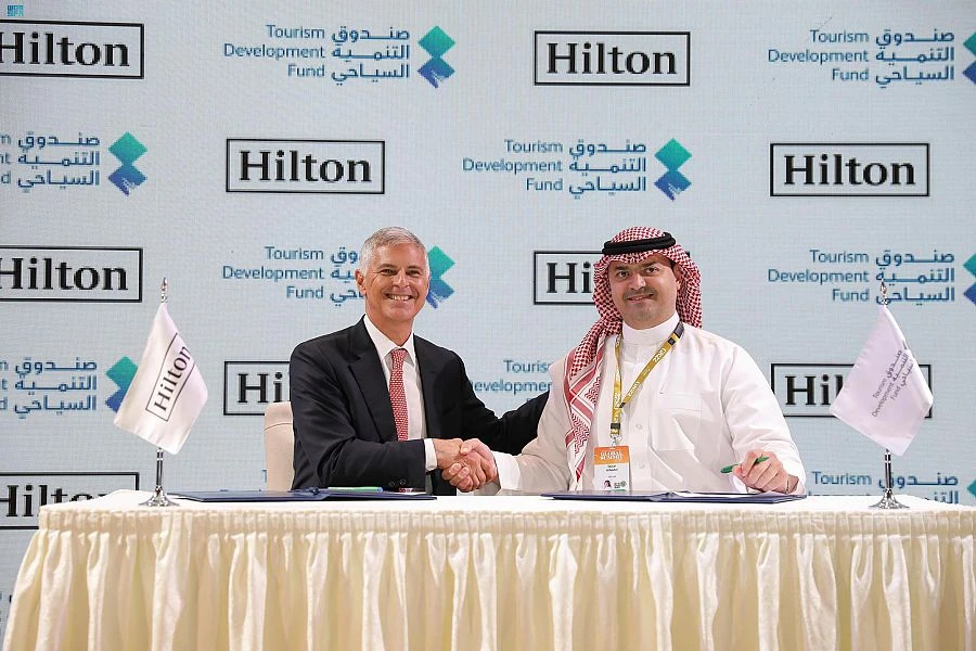Hilton will provide its global experience to help the Tourism Development Fund develop hospitality establishments and entertainment facilities for tourists. (SPA)