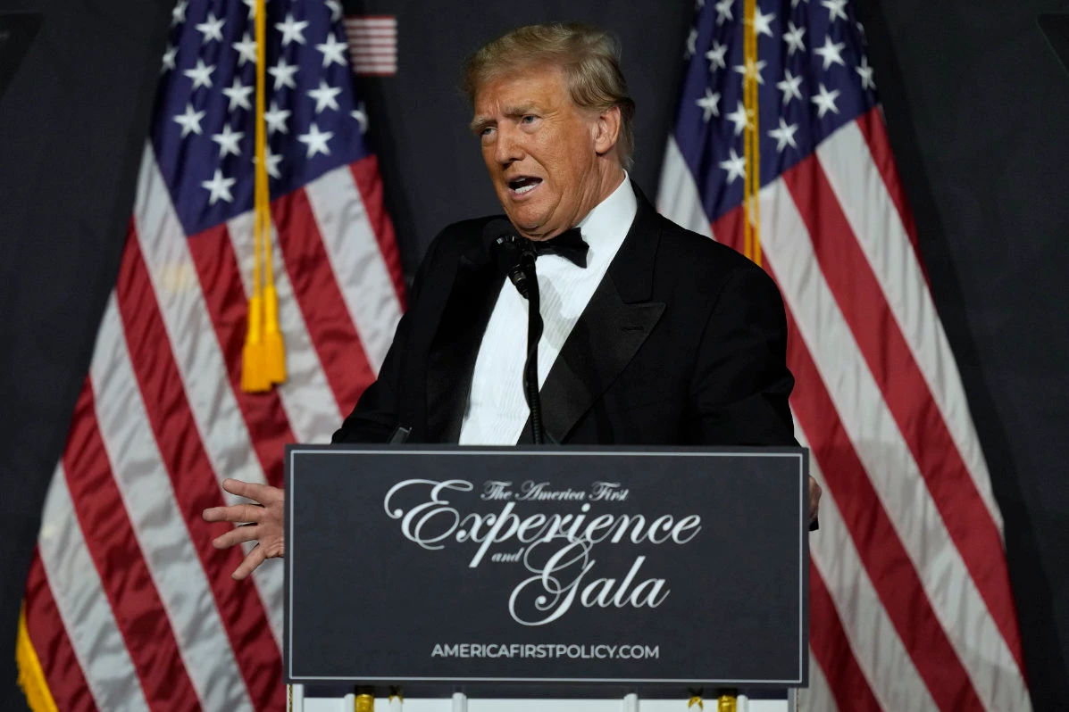Former President Donald Trump speaks at Mar-a-Lago in Palm Beach, Fla. (AP/File)