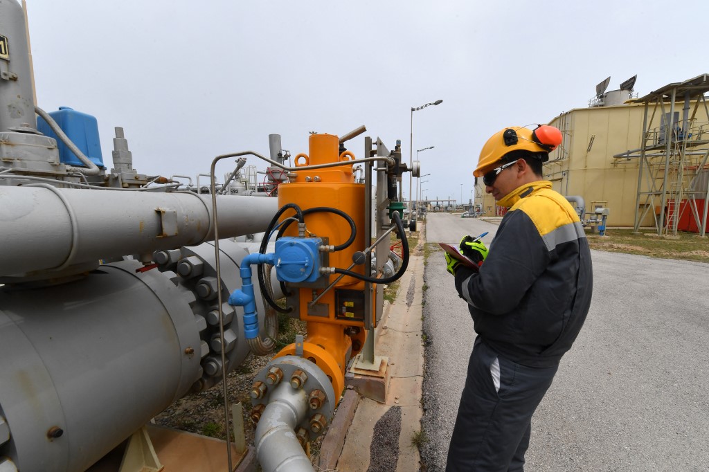 Above, the Tunisian segment of the Trans-Mediterranean pipeline, through which natural gas flows from Algeria to Italy. (AFP)