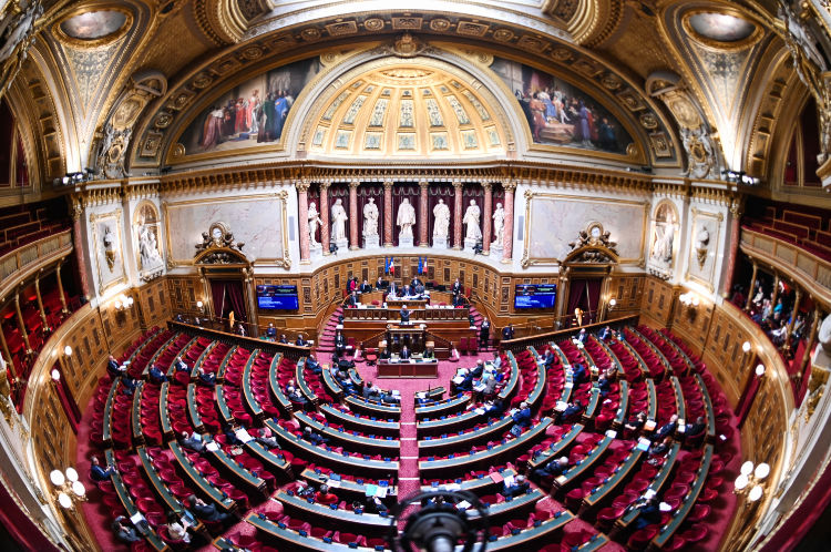 French parliament members during a discussion at the French Senate, in Paris, on November 17, 2022. (AFP)