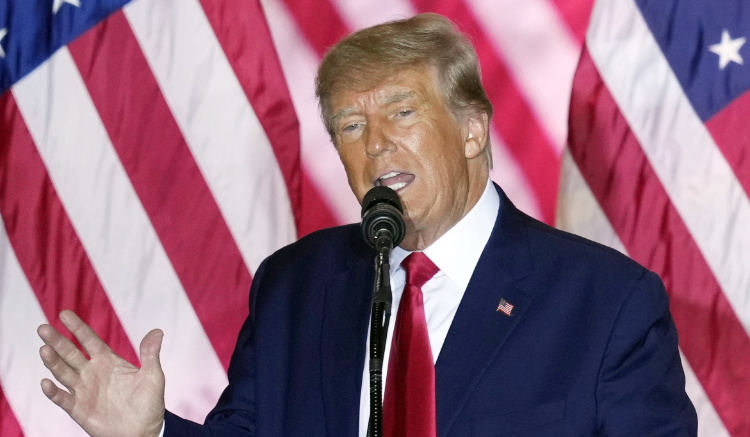 Donald Trump announces a third run for president as he speaks at Mar-a-Lago in Palm Beach, Nov. 15, 2022. (AP)
