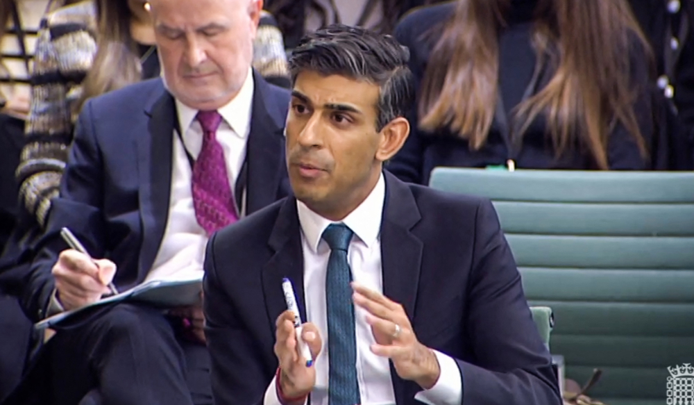 PM Rishi Sunak, attending questions by members of the Parliament of the Liaison Committee, in London, on December 20, 2022. (AFP