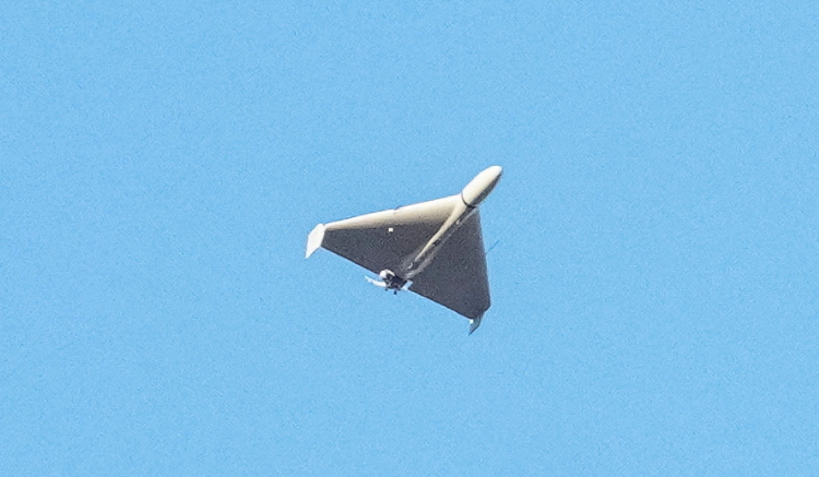 A Russian drone is seen during a Russian drone strike in Kyiv, Ukraine October 17, 2022. (REUTERS)
