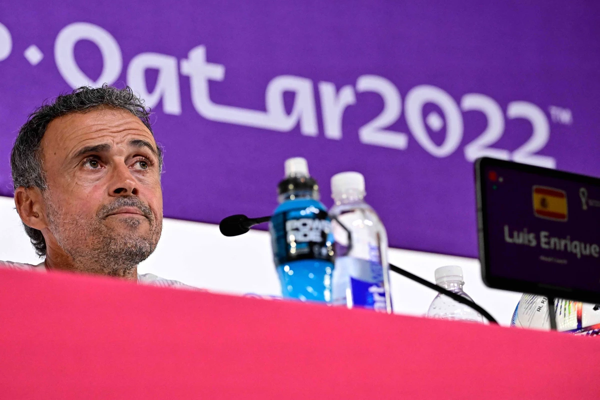Spain's coach Luis Enrique attends a press conference at the Qatar National Convention Center (QNCC) in Doha. AFP