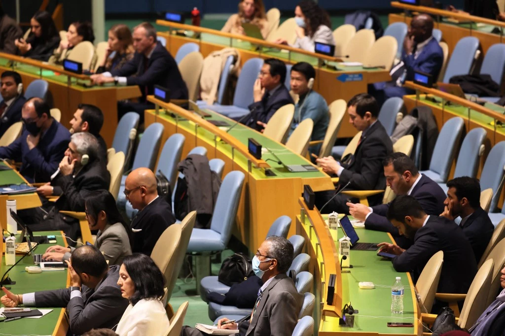 UN General Assembly adopted four draft resolutions intended to strengthen its relief system. (File/AFP)