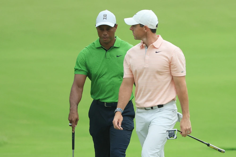 Tiger Woods will compete alongside Rory McIlroy against Justin Thomas and Jordan Spieth in a made-for TV match on Saturday. (AFP file photo)