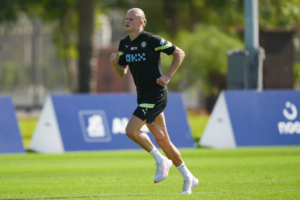 Erling Haaland during Manchester City’s training camp in Abu Dhabi. (MCFC)
