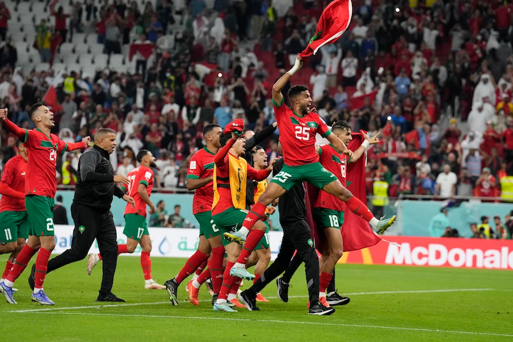 Morocco became the first African country and first Arab nation to reach the World Cup semifinals by beating Portugal 1-0 in Qatar. (AP)