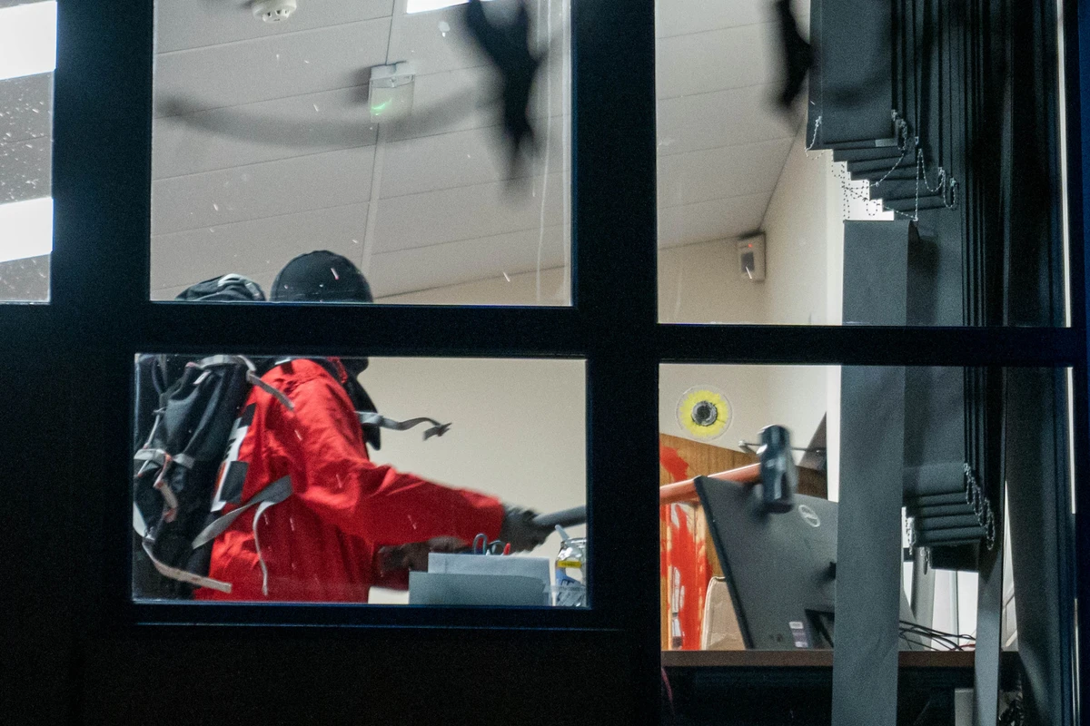 Pro-Palestinian activists broke into American-owned weapons factory Teledyne Labtech in Wales this week. (Palestine Action/Vladimir Morozov)