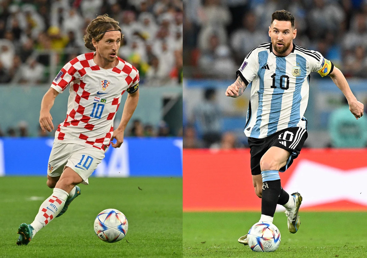 This combination picture made on Sunday shows Croatia's midfielder Luka Modric (L) and Argentina's forward Lionel Messi. Argentina will play Croatia in the World Cup football semifinal in Doha on Tuesday. (AFP)