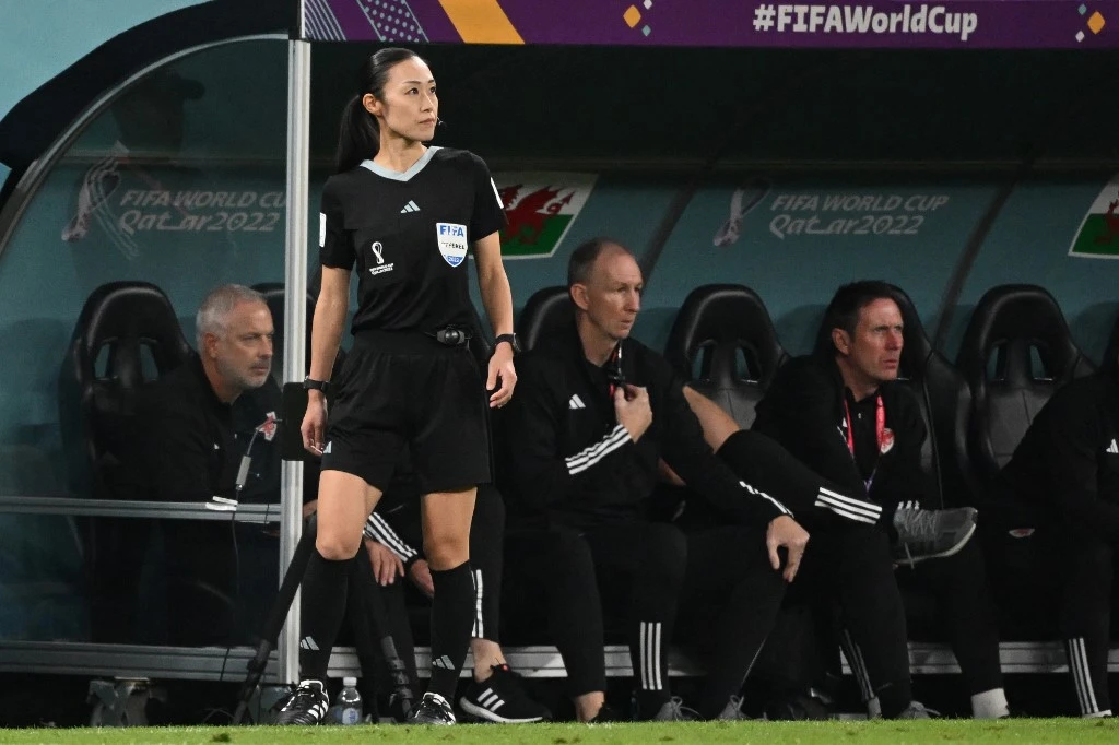 Fourth Official Yoshimi Yamashita looks on during the Qatar 2022 World Cup Group B match between Wales and England at the Ahmad bin Ali Stadium in Al-Rayyan, west of Doha. (File/AFP)