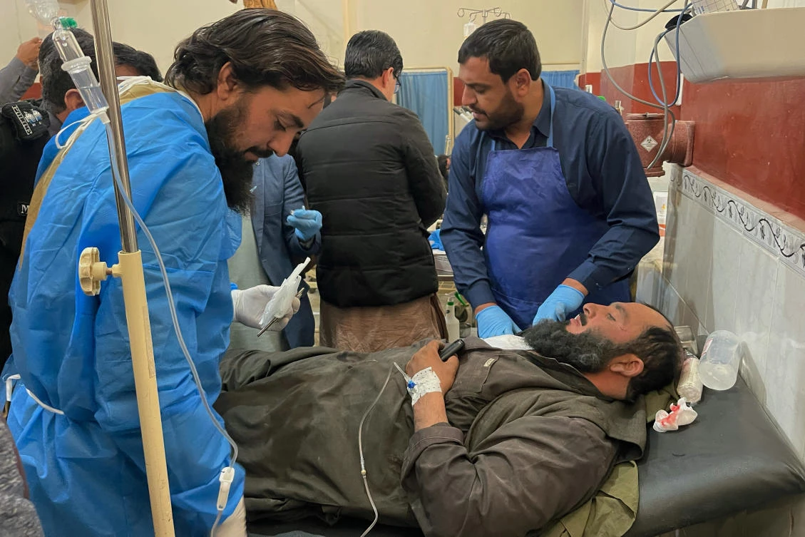 A man injured by the Afghan forces shelling receives treatment at a hospital in Chaman, southwestern Pakistan along the Afghan border on Dec. 15, 2022. (AP)