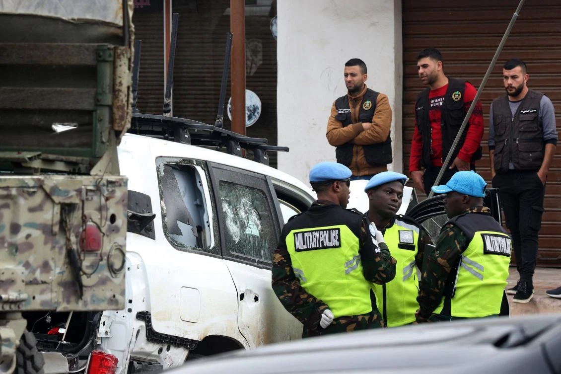 A UNIFIL convoy came under fire in the village of Aqibya in south Lebanon on Wednesday, which killed an Irish soldier and three more wounded. (AFP)