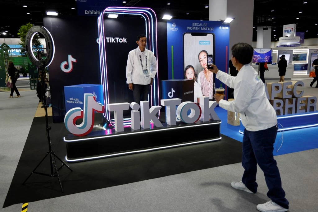 Pelosi said on Thursday she had yet to decide whether the House would join the Senate in backing legislation against TikTok. (AFP/File)
