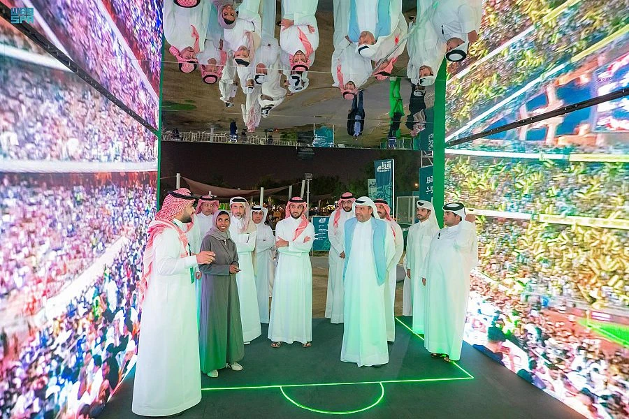 Saudi sport minister hosts world football leaders at Saudi House in Qatar