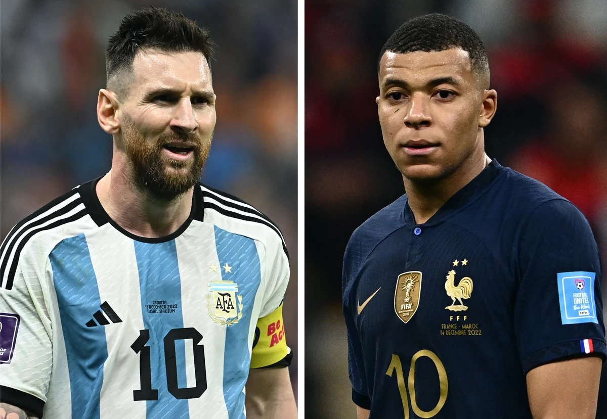 France's Kylian Mbappe (L) and Argentina's Lionel Messi. AFP