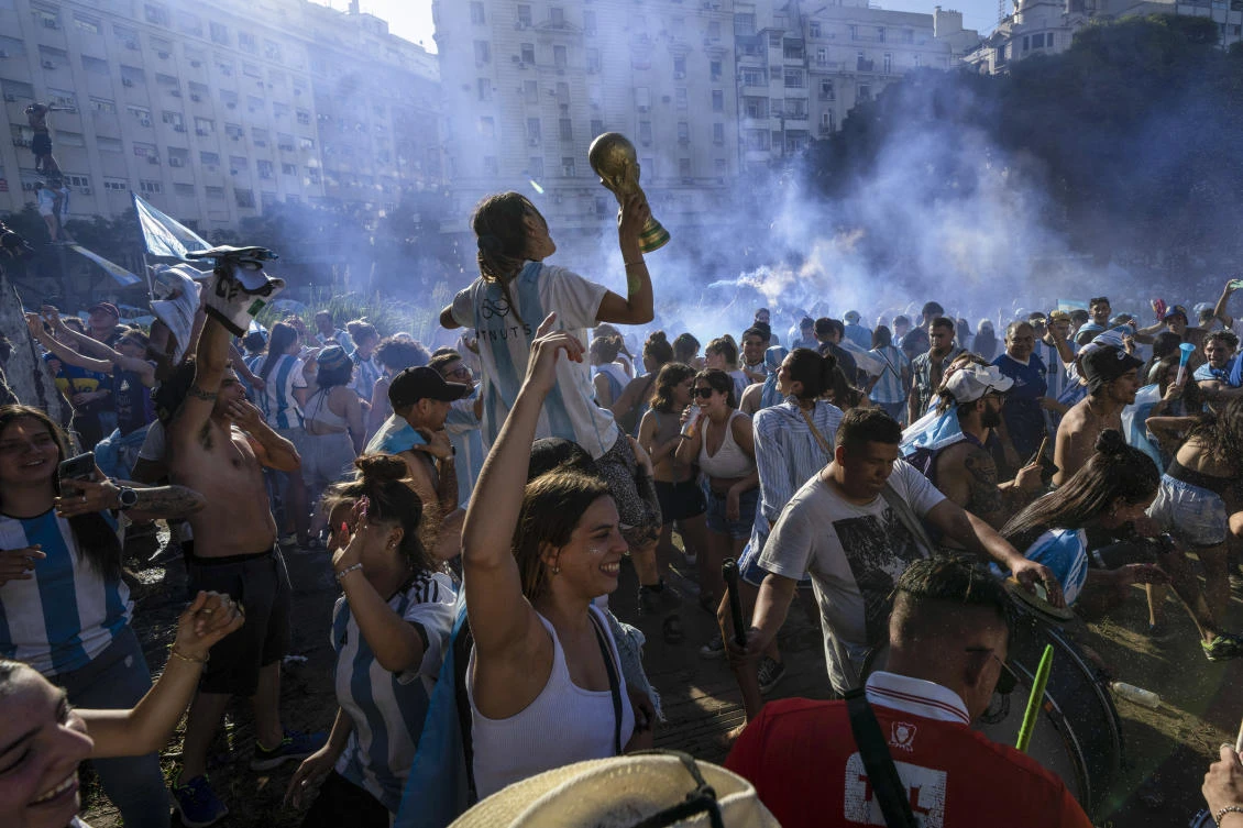 There are 45 million back home in Argentina eager to welcome their heroes on Monday evening. (AP)