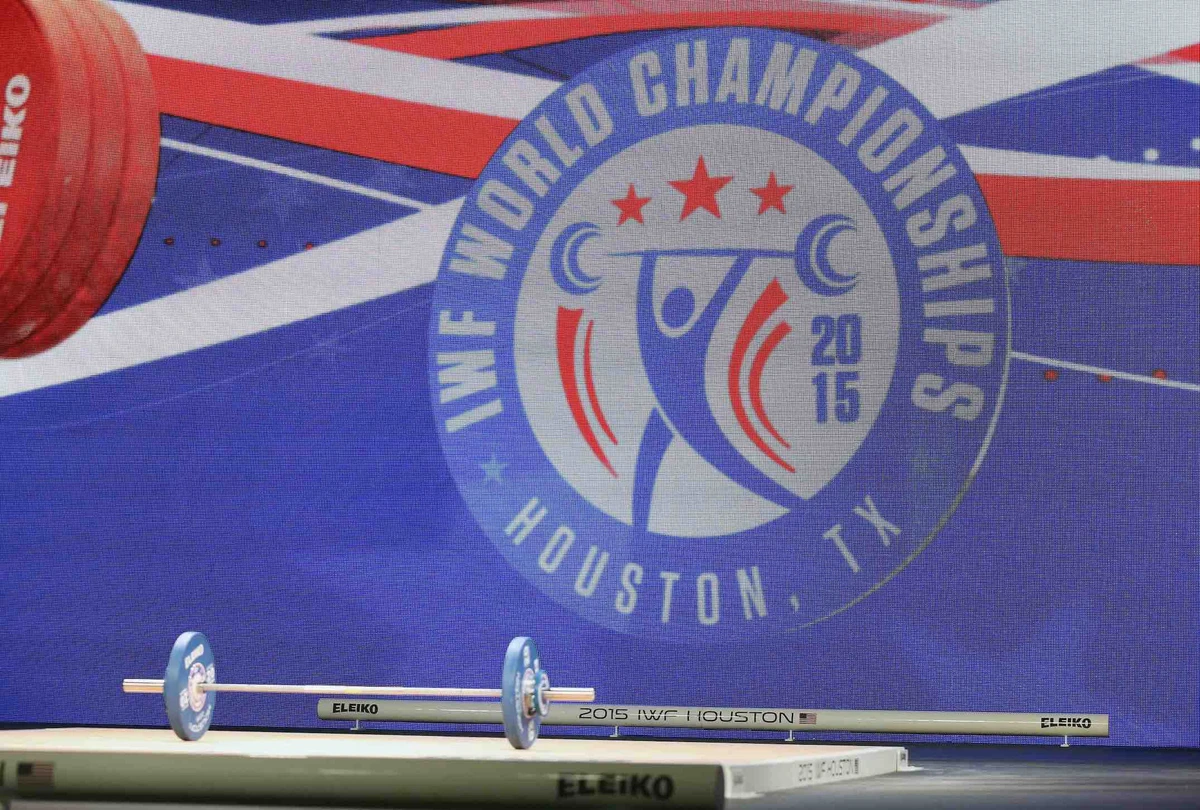 File photo pf the stage on the opening day of competition during the 2015 IWF World Championships in Houston, Texas. AFP