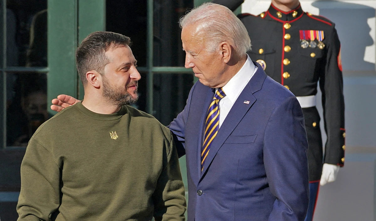 U.S. President Joe Biden welcomes Ukraine's President Volodymyr Zelenskiy to the White House in Washington, U.S., on December 21, 2022. (REUTERS)
