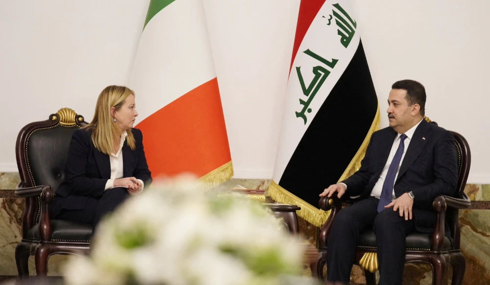 Iraqi Prime Minister Mohammed Shia al-Sudani meets with Italian Prime Minister Giorgia Meloni in Baghdad, Iraq December 23, 2022. (REUTERS)