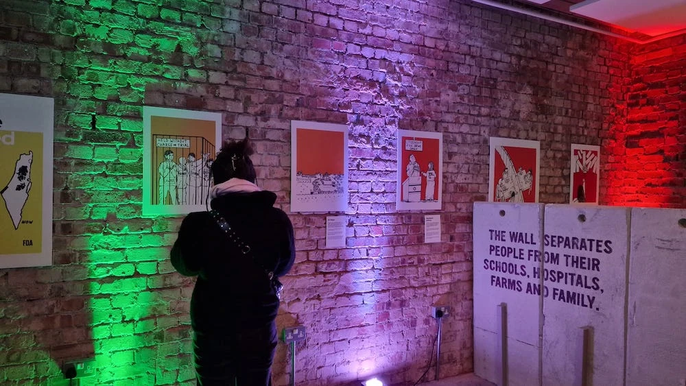 Palestinian supporters attend educational pop-up event in east London