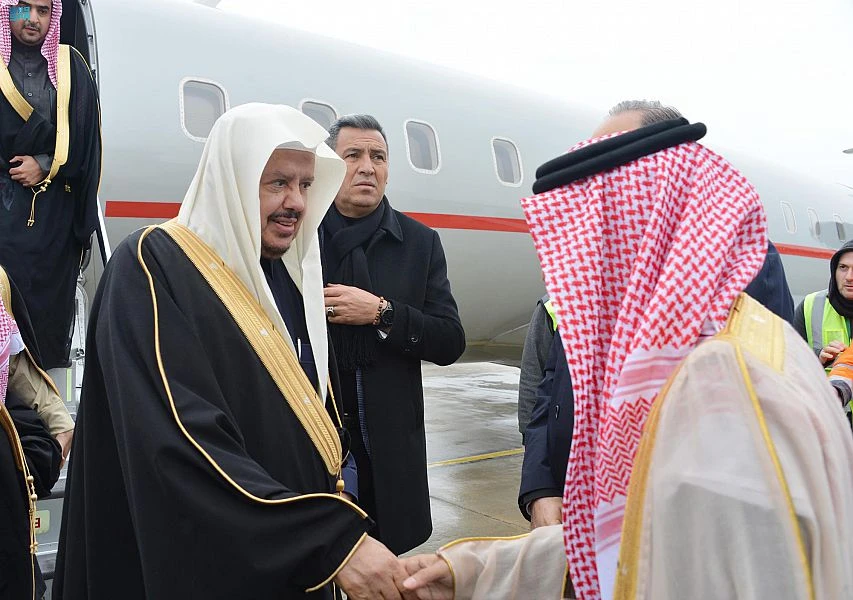The Speaker of the Kingdom’s Shoura Council was received by senior officials from Turkiye’s Grand National Assembly on his arrival at Ankara International Airport. (SPA)