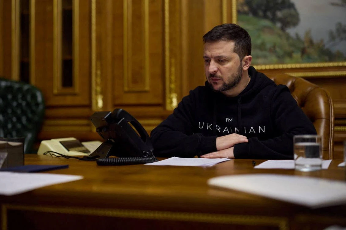 Ukraine's President Volodymyr Zelenskiy speaks with India's Prime Minister Narendra Modi via phone line, amid Russia's attack on Ukraine, in Kyiv, Ukraine December 26, 2022. (Reuters)