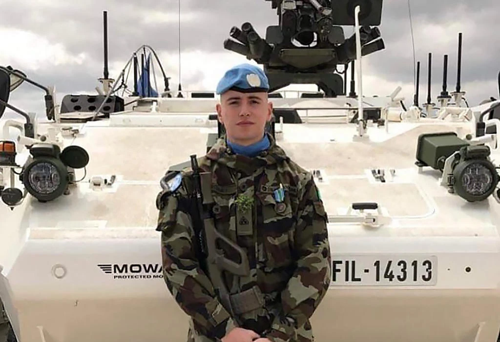UNIFIL peacekeeper Private Sean Rooney, a member of the 27 Infantry Battalion and a native of Newtwoncunningham, Co Donegal. (File/AFP)