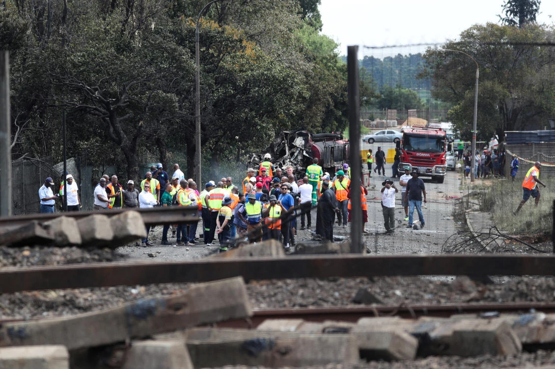 The fuel truck was carrying 60,000 liters of LPG, which is used especially in cooking and gas stoves, when it exploded. (Reuters)