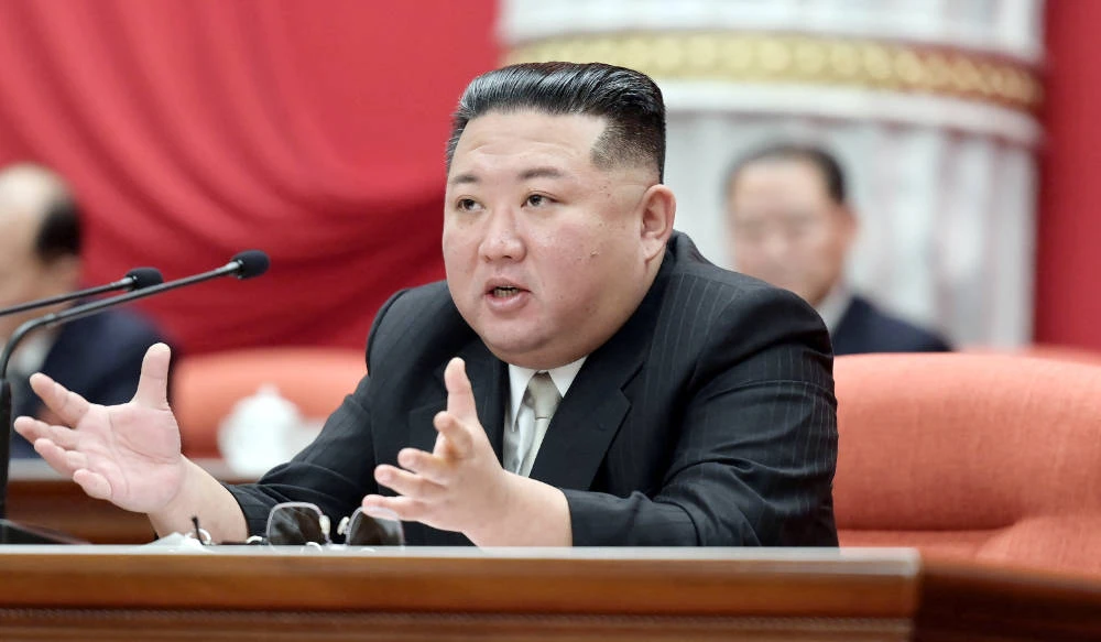 North Korean leader leader Kim Jong Un attends the third-day session of the sixth enlarged meeting of the eighth Central Committee of the Workers' Party of Korea in Pyongyang, North Korea. (KCNA via REUTERS)