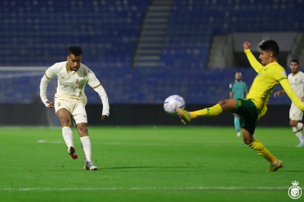 Al-Nassr won 1-0 at struggling Al-Khaleej to end 2022 as the league leaders, and sit a point above Al-Shabab who have played one game fewer. (Twitter/@AlNassrFC_EN)